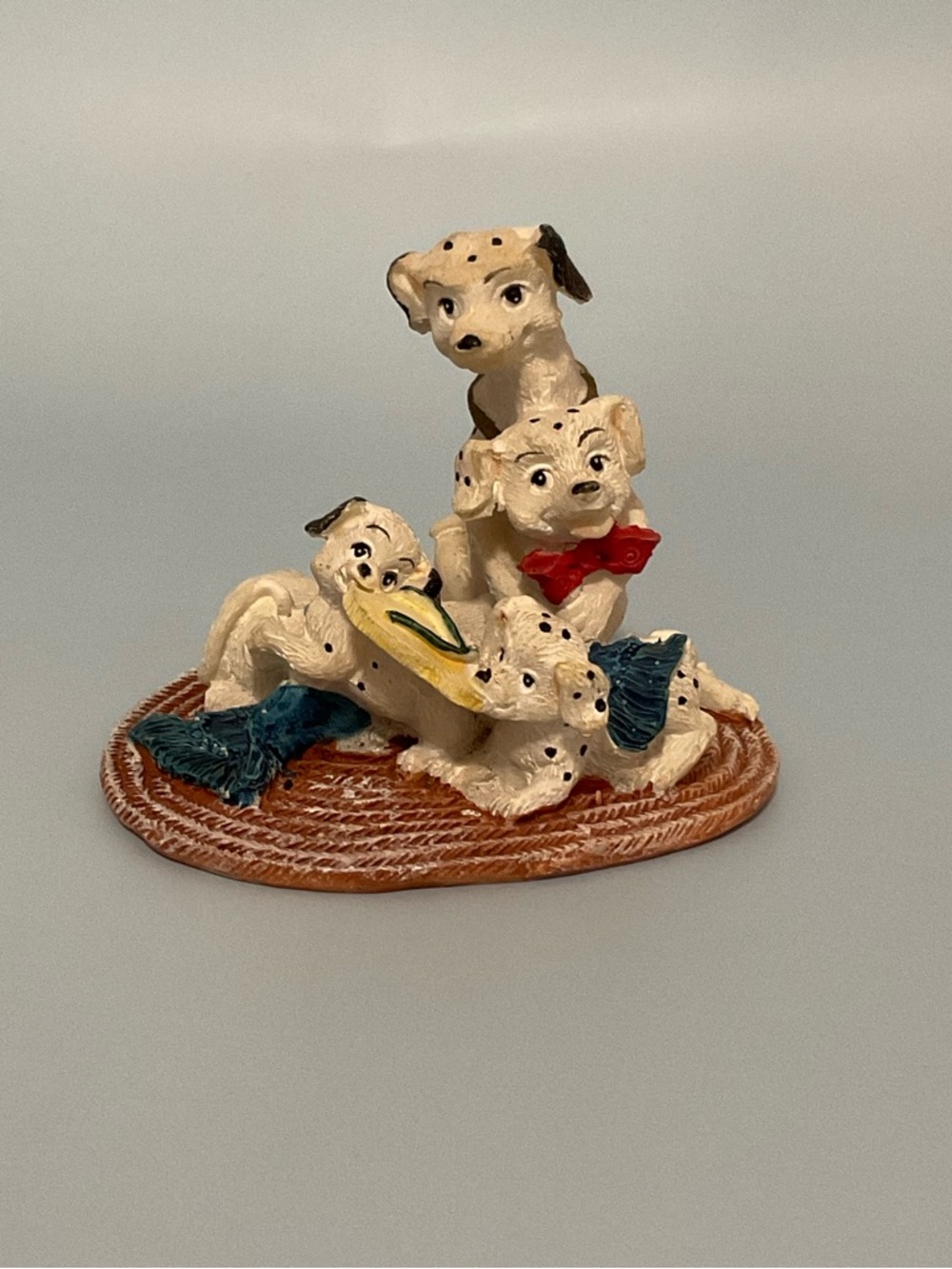 Dalmatian Dog Family Figurine Puppies Spotted Dogs Resin Home Decor